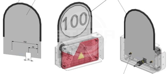 Halteblech für 100km/h Aufkleber